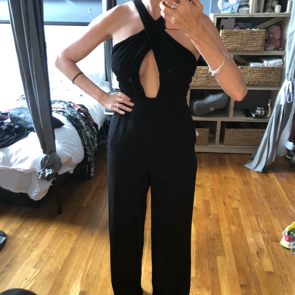 Mara Hoffman Criss cross black jumpsuit